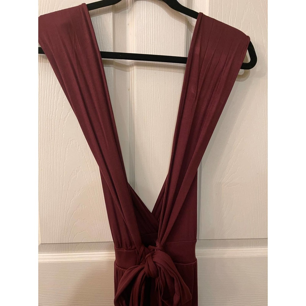 Free People burgundy convertible wrap Sleeveless Jumpsuit - Picture 5 of 9